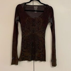 Med Long sleeve tee with hood